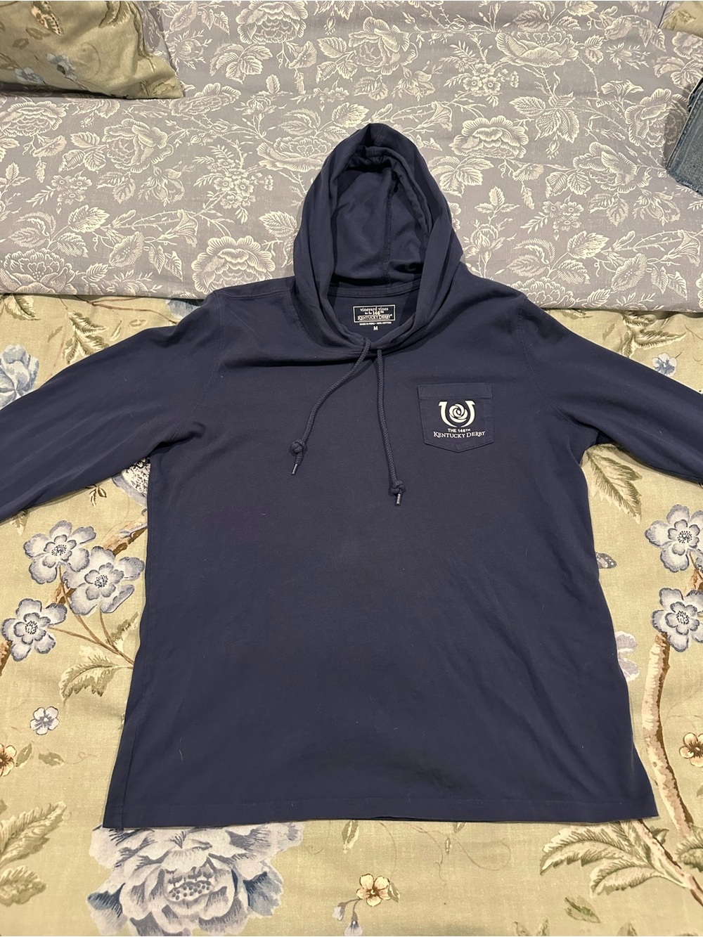 Men's Vineyard Vines 146th Kentucky Derby 🐎 Navy Hooded Long Sleeve Tshirt